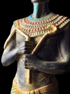 Basalt Stone Egyptian God Osiris Statue: Natural Colors - Image 9