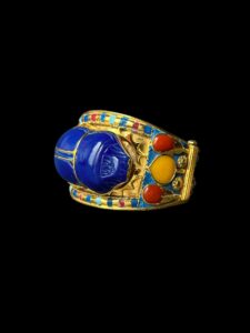 Tutankhamun Scarab Bracelet: Lapis Lazuli, 24k Gold Plated - Image 9