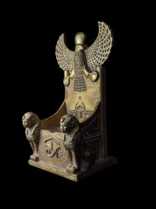 King Tutankhamun Throne: Eye of Horus, Winged Scarab & Goddess Nekhbet - Image 9