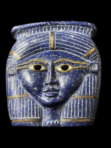 Handmade Lapis Lazuli Egyptian Goddess Hathor Head: Museum Replica - Image 9