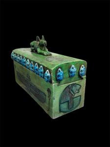 Egyptian God Anubis Coffin: Isis, Sekhmet & Scarab Beetle - Image 9