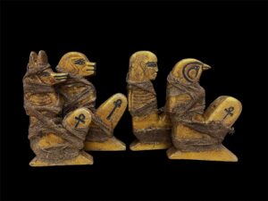 Ancient Egyptian Canopic Jars: Sons of Horus Figurines - Image 9
