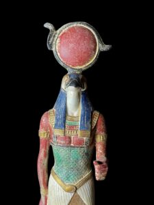 Rare Falcon Egyptian God Ra Statue with Sun Disk - Image 9