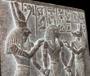 Unique ancient Egyptian Wall relief of Anubis and Horus bless Ramses II - Image 9