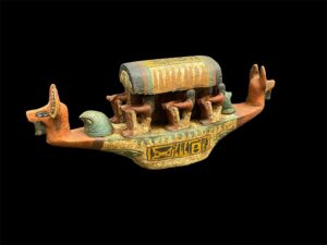 Egyptian Museum Ship Statue: Royal Memorial Procession Replica - Image 9