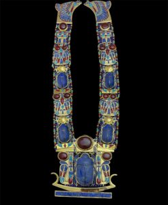 King Tutankhamun Scarab Pectoral Necklace: 24k Gold Lapis Lazuli - Image 9