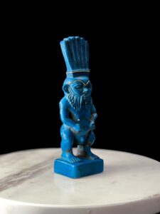 Hand-Carved Porcelain God Bes Statue: Egyptian Home Decor - Image 9