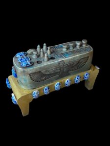 Egyptian Board Game Senet made in Egypt with God Bes and winged Isis and Scarab beetle - Image 9