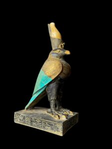 Basalt Egyptian God Horus Statue: Falcon God of Sky Art - Image 9