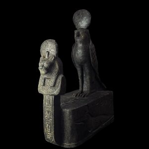 Hand-Carved God Ra & Sekhmet Statue: Egyptian Deity Altar Sign - Image 9