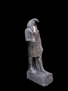Large Egyptian God Thoth Statue: Alabaster Stone Stick - Image 9