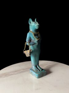 Porcelain Bastet Cat Statue: Egyptian Goddess Decor - Image 9