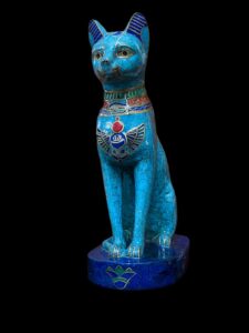 Egyptian Goddess Bastet Statue: Natural Gemstone Cat - Image 9