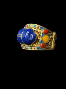 Tutankhamun Scarab Bracelet: Lapis Lazuli, 24k Gold Plated - Image 10