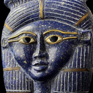Handmade Lapis Lazuli Egyptian Goddess Hathor Head: Museum Replica - Image 10