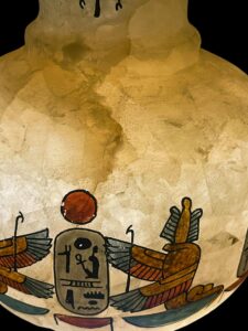 God Horus Alabaster Vase: Egyptian Decor with Cobra Goddess & Eye of Ra - Image 10