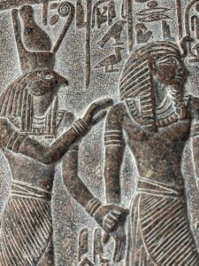 Unique ancient Egyptian Wall relief of Anubis and Horus bless Ramses II - Image 10