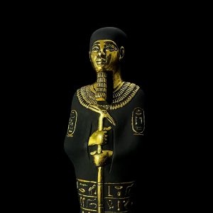 God Ptah Statue: Rose & Black Granite Egyptian Replica - Image 10