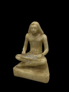 Vintage Seated Scribe Statue: Handmade Egyptian Decor - Image 10