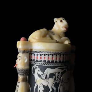 The Cosmetic Jar with Recumbent Lion, King Tutankhamun collection. - Image 10
