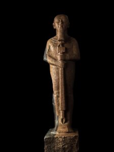 Handcrafted Rose & Black Granite God Ptah Statue: Egyptian Decor Replica - Image 10