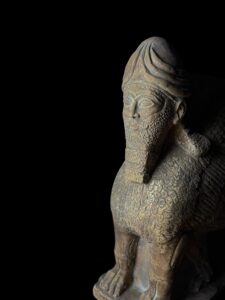 Mesopotamia art for Lamassu statue - Assyrian winged bull relief sculpture amulet - Image 10