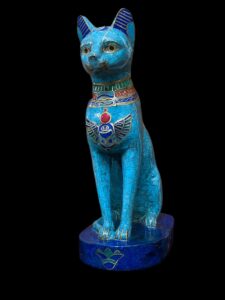 Egyptian Goddess Bastet Statue: Natural Gemstone Cat - Image 10